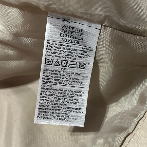 Old Navy Beige Double-Breasted Trench Coat woman size extra small - Picture 3 of 7